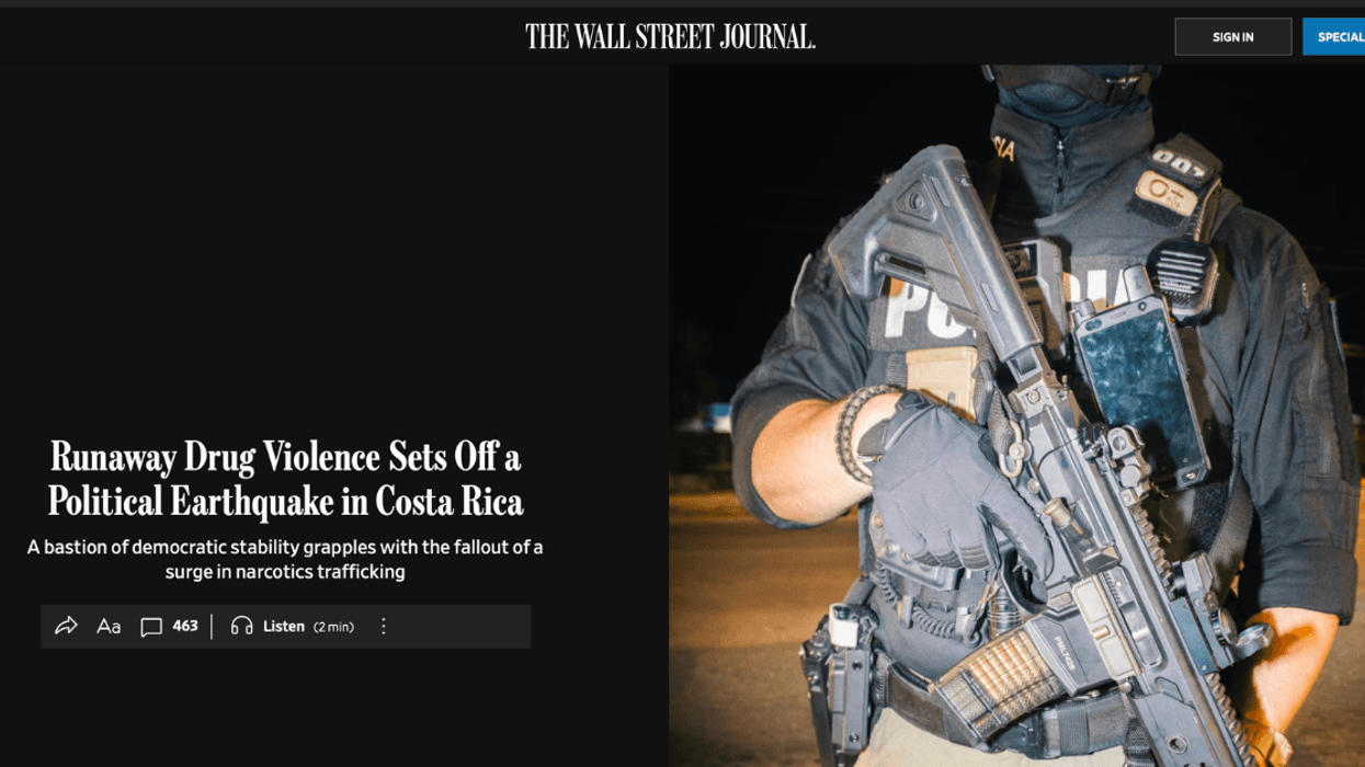 Wall Street Journal destaca violencia narco en Costa Rica y advierte que “trastorna el sistema político del país”
