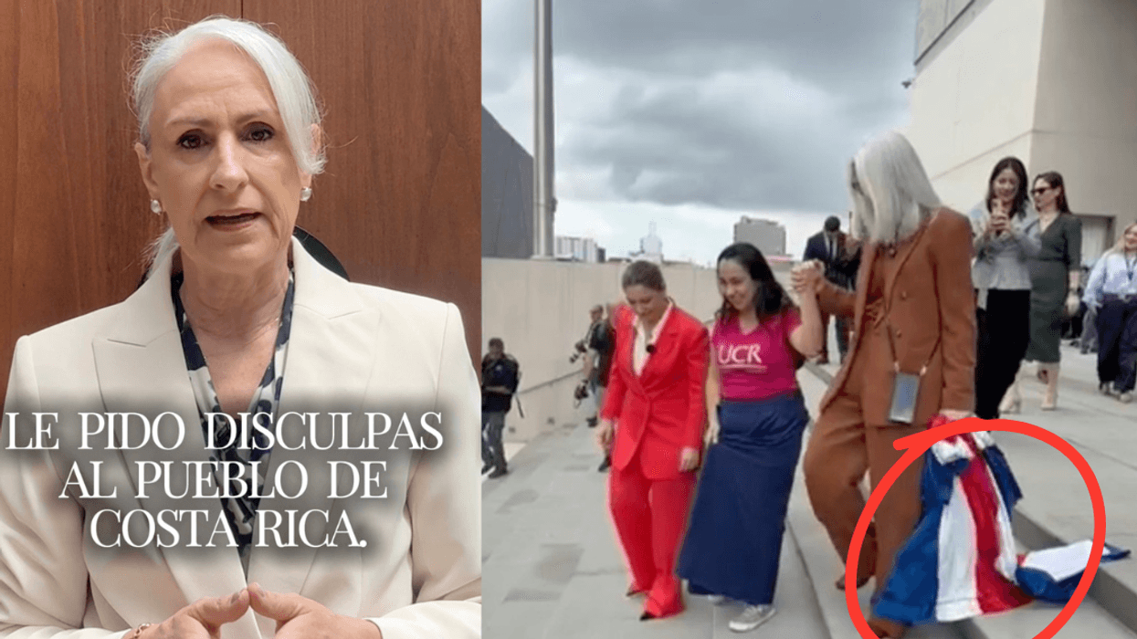 Diputada del PUSC ofrece disculpas por arrastrar bandera de Costa Rica por el piso