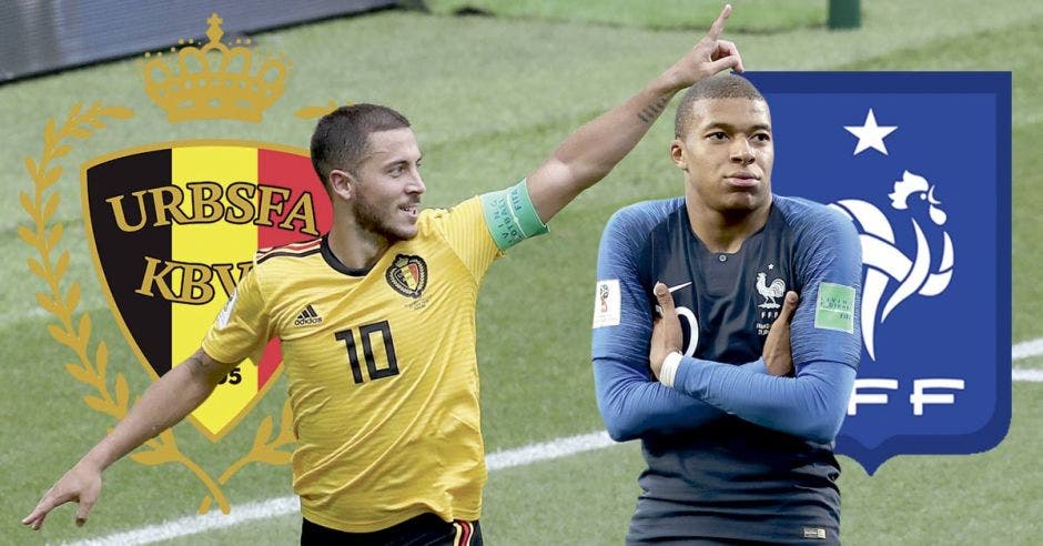 Eden Hazard y Kylian Mbappe