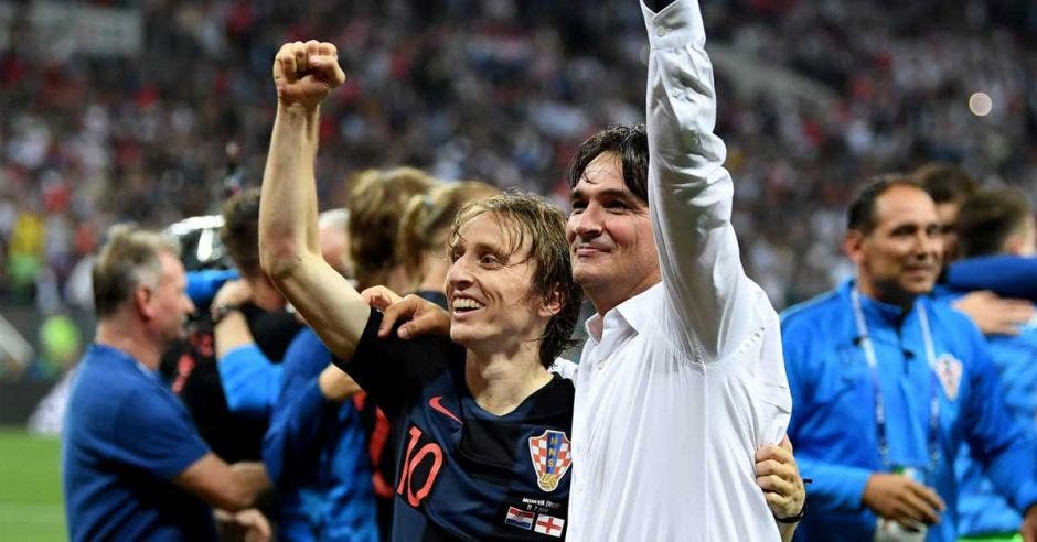 Luka Modric y Zlatko Dalic celebaron el pase de Croacia a la final