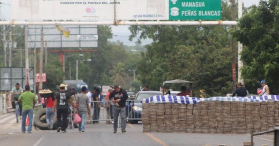 un bloqueo en Managua