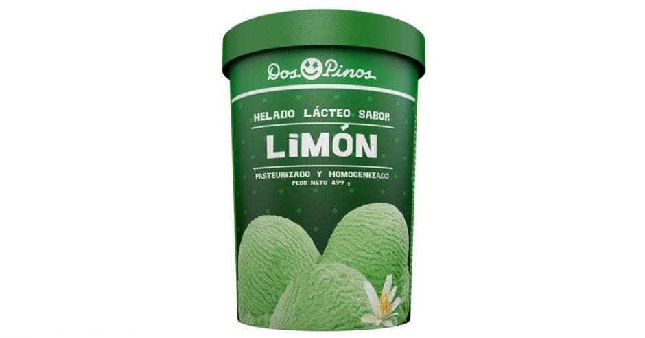 envase del helado de limón