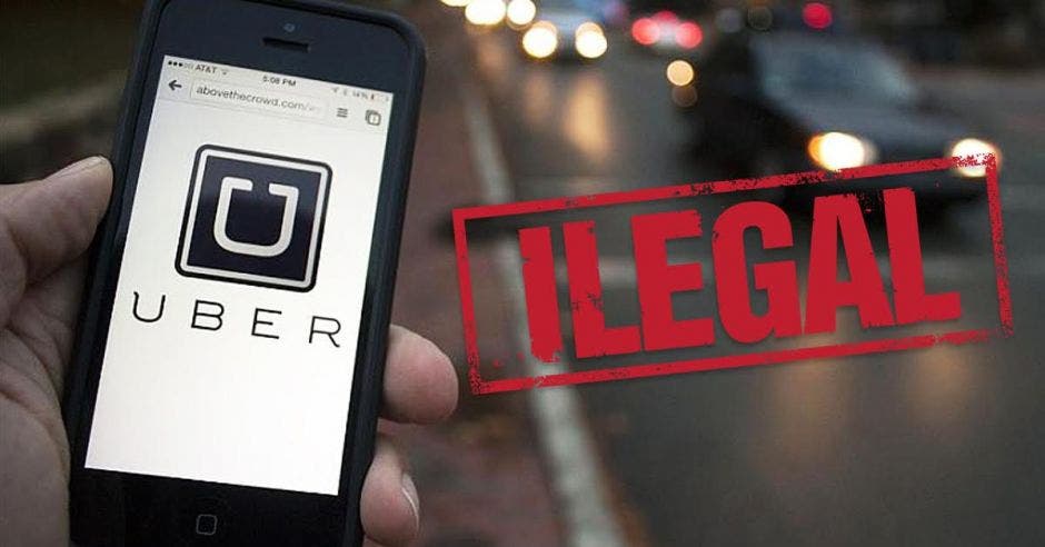 Una imagen de uBer que dice Ilegal