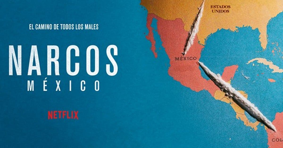 Parte del mapa geográfico de America donde sale México, USA y Colombia y dice el nombre de la serie
