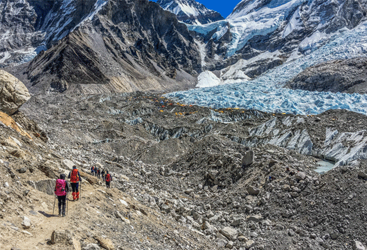 Llegando al Campamento Base, Everest