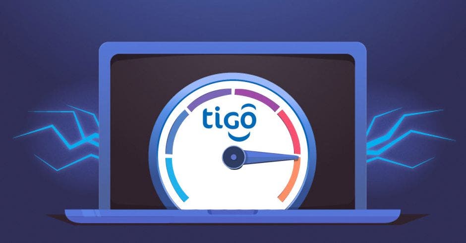 Una computadora con el logo de Tigo