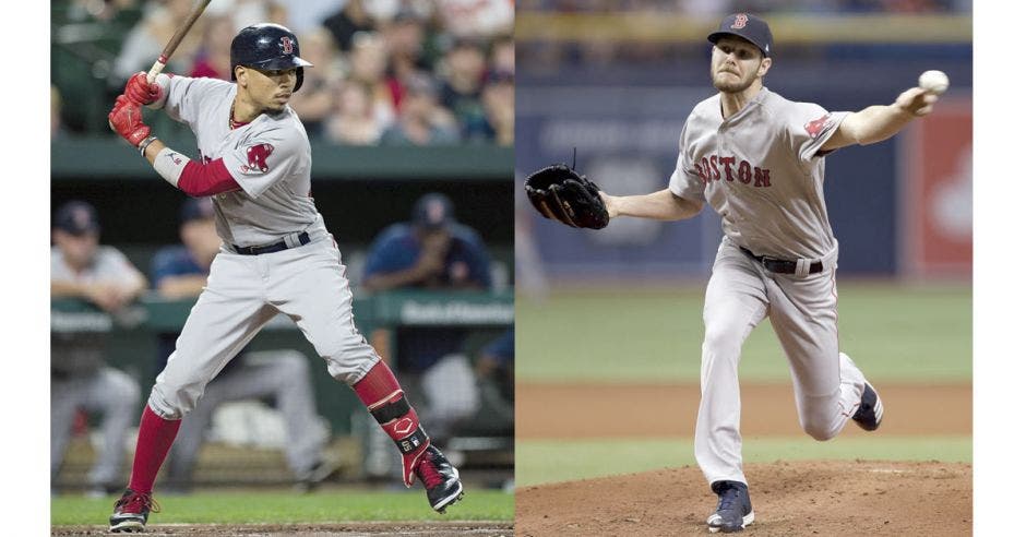 Mookie Betts, jardinero derecho de los Medias Rojas es  líder de la Liga Americana en promedio de bateo. Chris Sale, es el lanzador estelar de Boston y estará en la lomita para el juego inaugural de los playoffs. MLB/La República