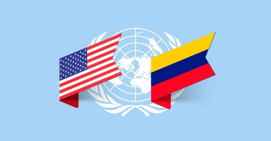 banderas Venezuela y Estados Unidos