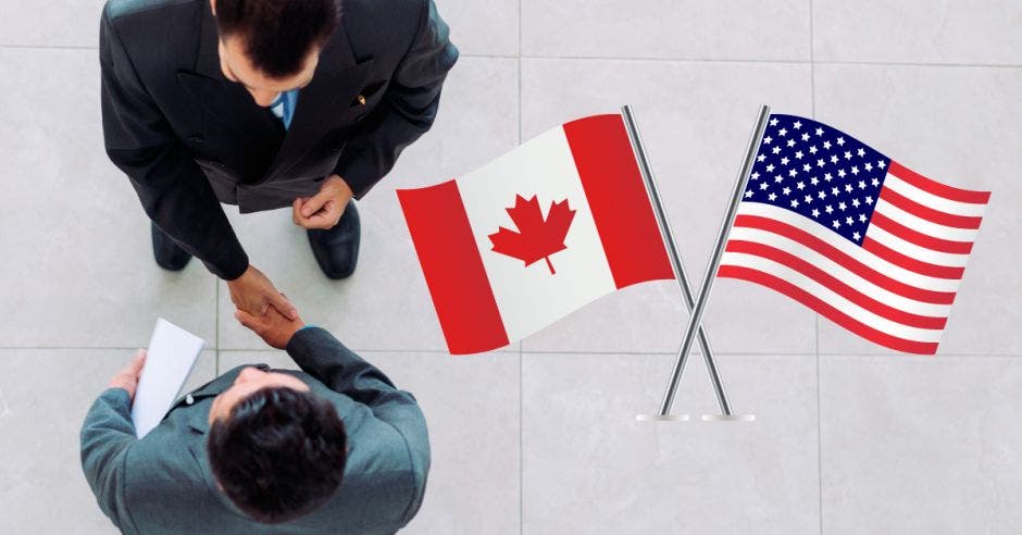 banderas Estados Unidos, Canadá.