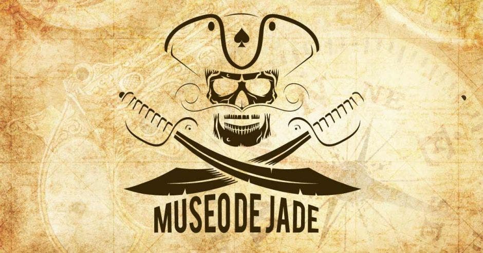 Un dibujo ilustrado de un pirata con dos espadas y en medio de estas dice "Museo de Jade"