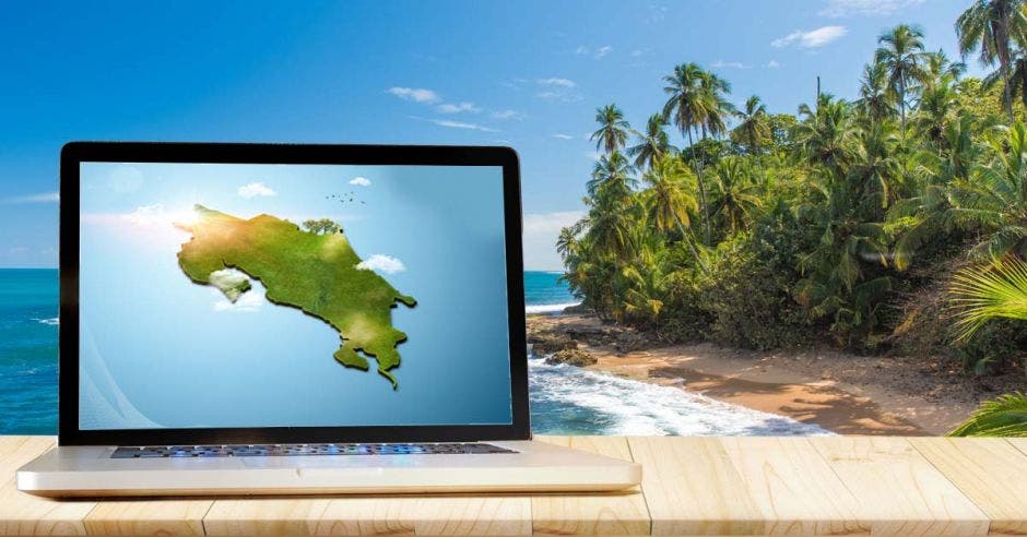Imagen de Costa Rica sobre una computadora