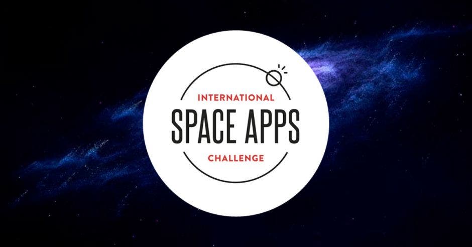 Logo de Space Apps sobre un fondo azul