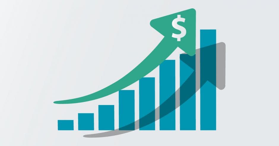 Un signo de dólar con una flecha hacia arriba