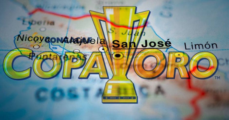Un mapa que dice San José y sale el logo de la Copa Oro