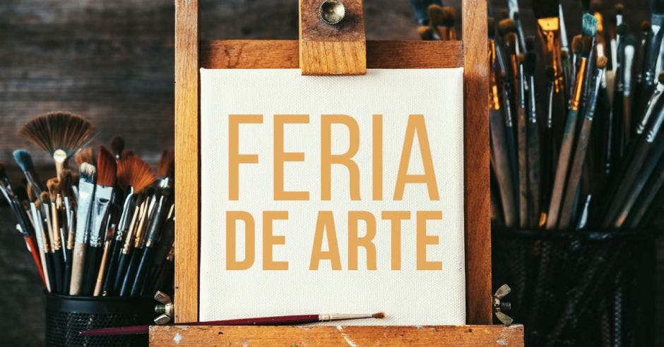 Una ilustración de caballete que dice Feria de Arte