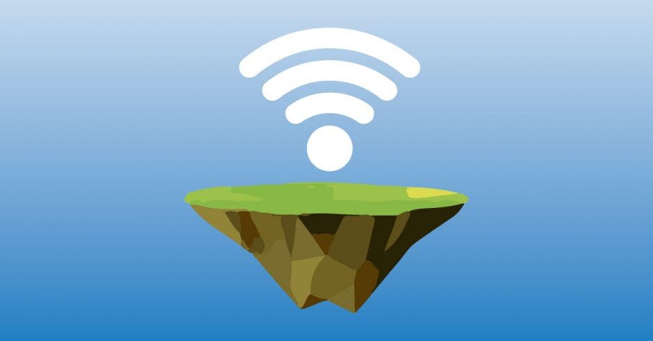 Un signo de wifi sobre una isla