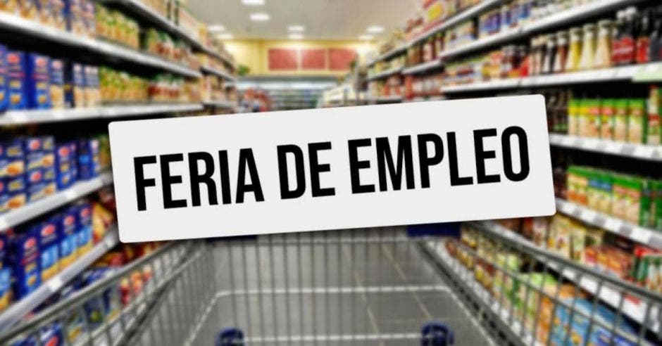 rótulo que dice feria de empleo