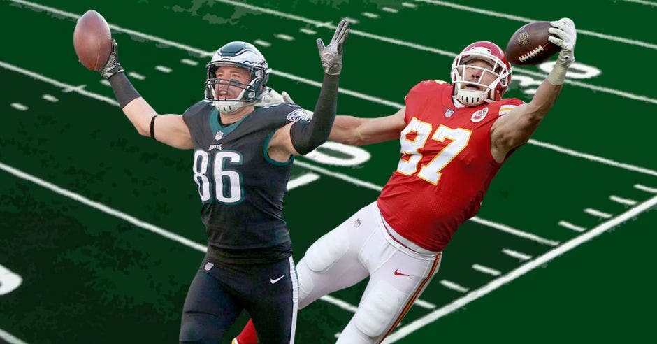 Zack Ertz y Travis Kelce fueron de los “tight end” más consolidados de la Nacional y Americana, respectivamente. NFL/La República