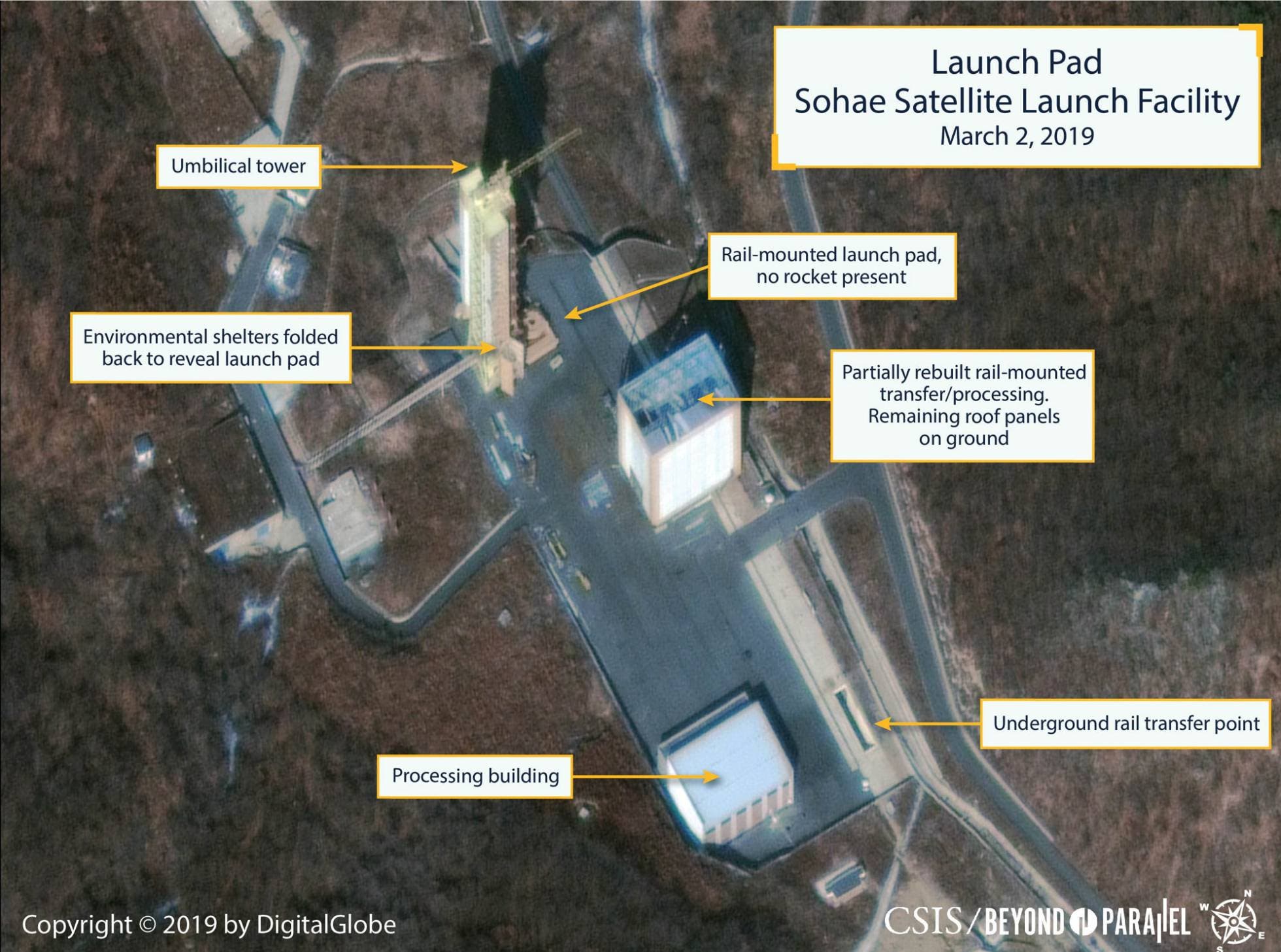 Imagen satelital captada de la base de Sohae. Reuters/La República