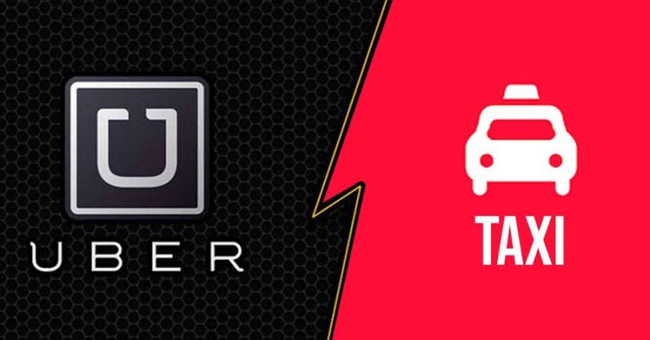 Una imagen que muestra los logos de Uber y de taxi