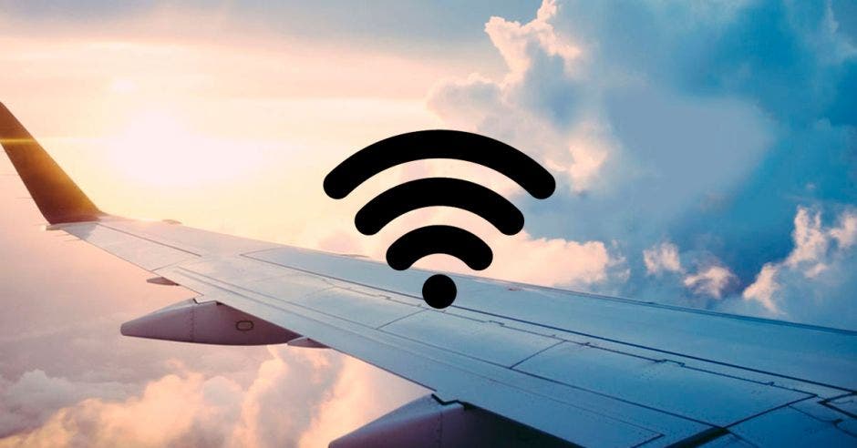ala de avión, señal de wifi