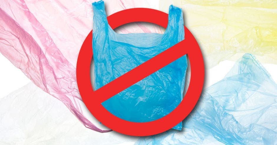 rótulo de prohibido bolsas plásticasa