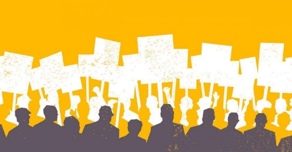 Dibujo de una manifestación