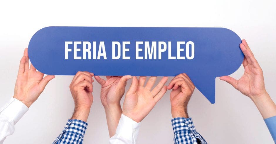 rótulo que dice: feria de empleo