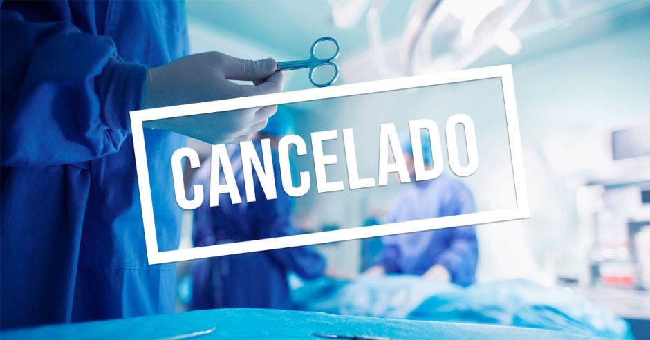 Una sala de operación con la palabra cancelado