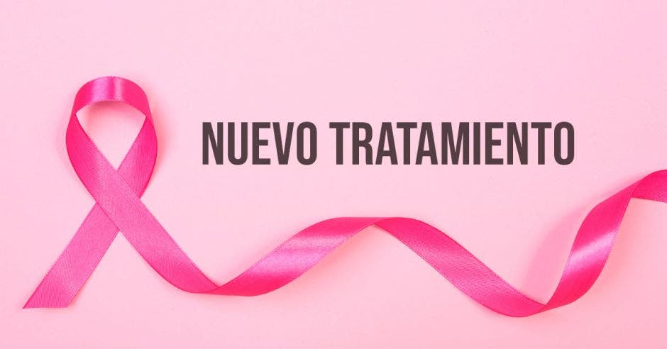 Un lazo rosado y la palabra Nuevo Tratamiento