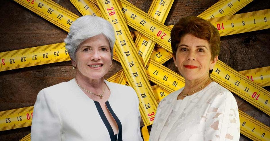 Rocío Aguilar, ministra de Hacienda, y Marta Acosta, contralora general,