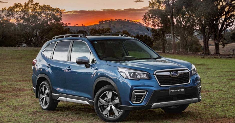 subaru forester azul en naturaleza