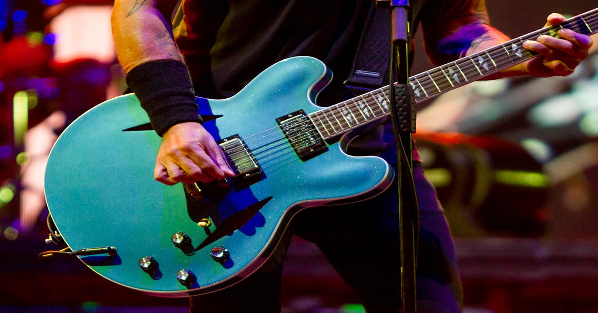 Guitarra Gibson de Dave Grohl de los Foo Fighters Richard Blaser/La República