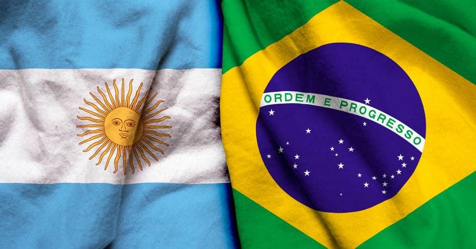 Bandera de Brasil y Argentina