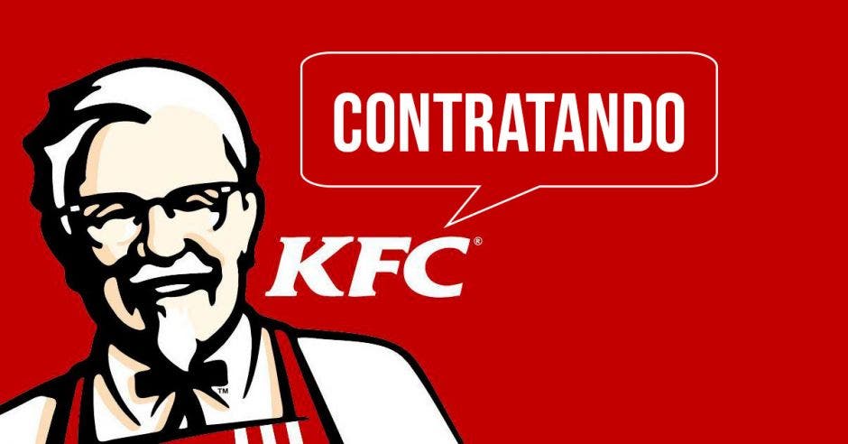 Una imagen del coronel Sanders con la palabra KFC Contratando