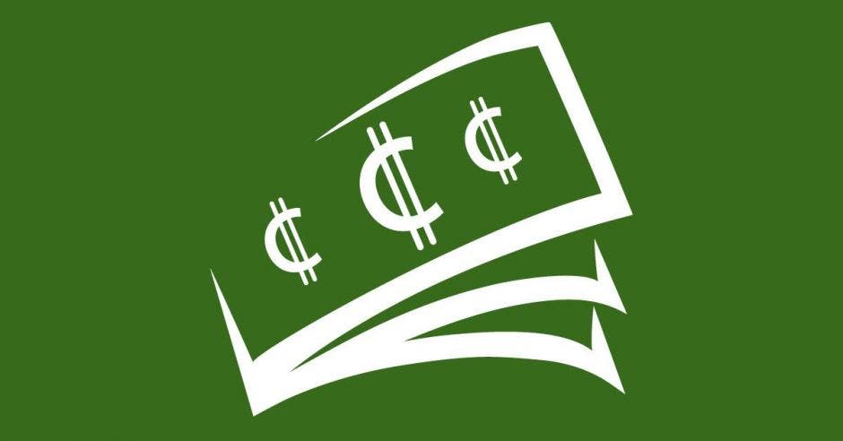 Una imagen con fondo verde muestra un billete con signos de colón