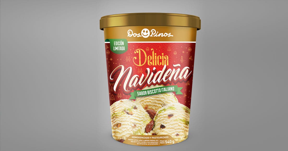 helado de Navidad Dos Pinos