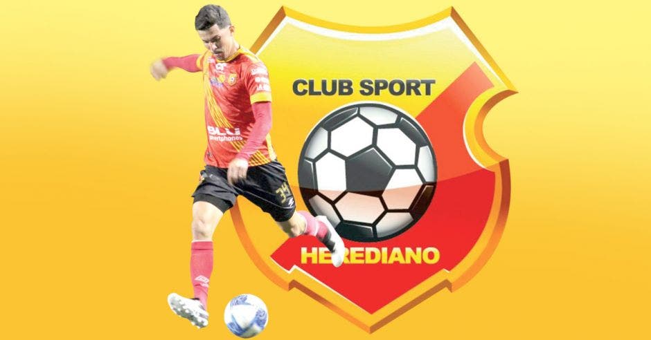 ariel soto y logo de herediano