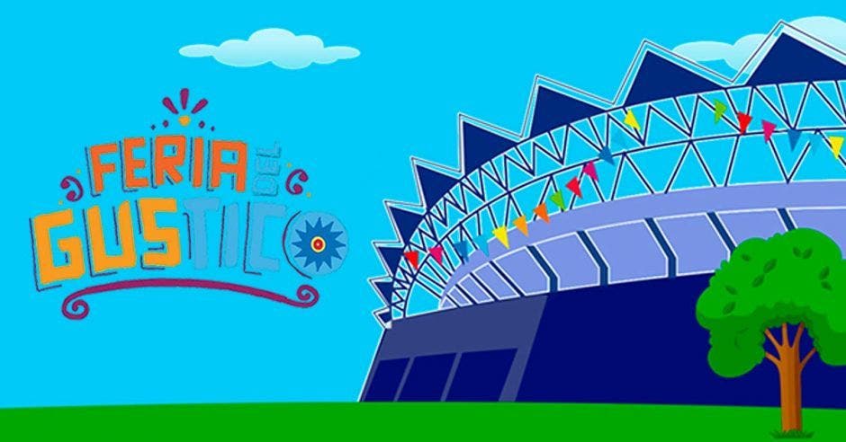 Logo de la feria del gustico junto al estadio nacional