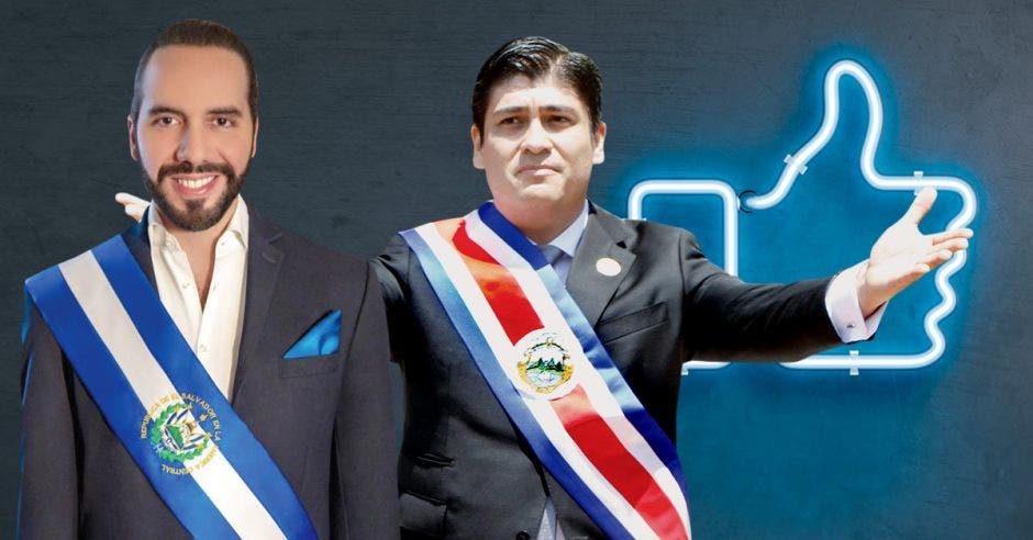 Los presidentes Nayib Bukele de El Salvador y Carlos Alvarado de Costa Rica destacan en el más reciente ranking de la empresa Mitofsky. Archivo/La República.