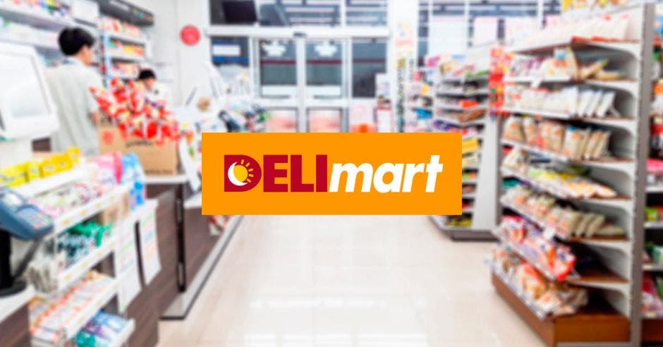 Una tienda de conveniencia junto al logo de Delimart