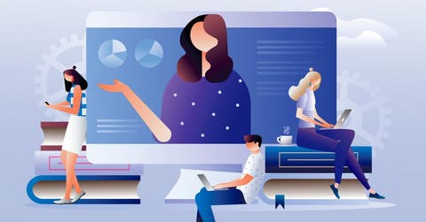 Una ilustración de educación virtual
