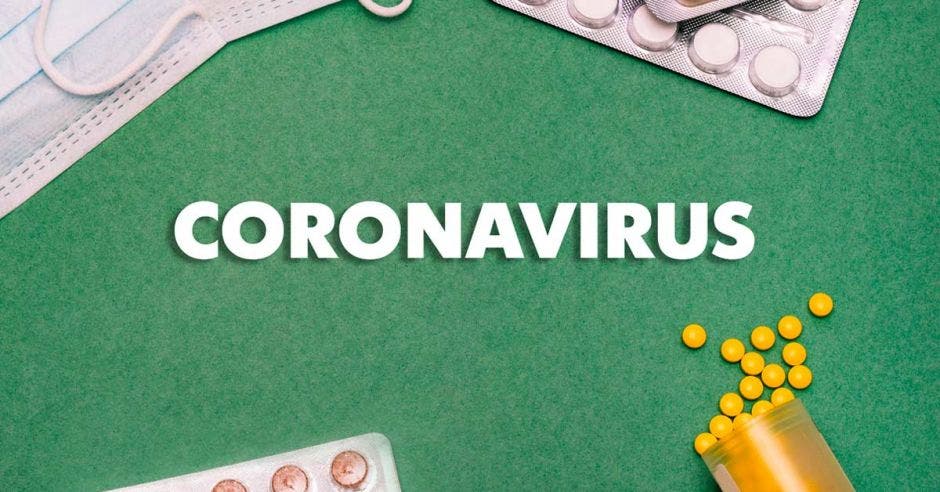 Implementos de salud y la palabra Coronavirus
