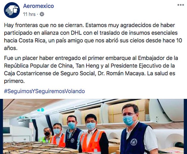 Aeromexico agradece a Costa Rica