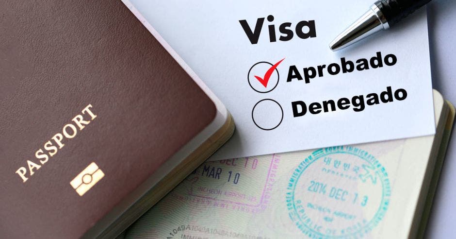 Una visa junto a un pasaporte