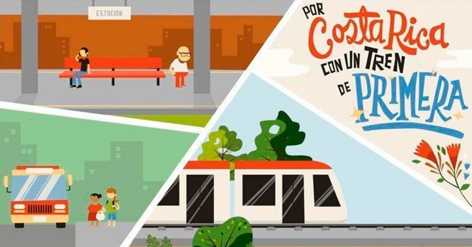 Arte de campaña en favor del tren