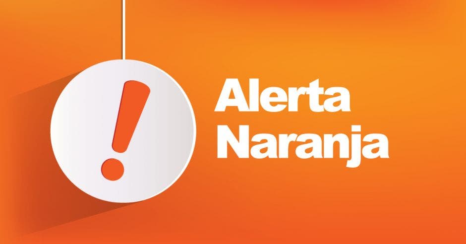 Signo de alerta con fondo naranja