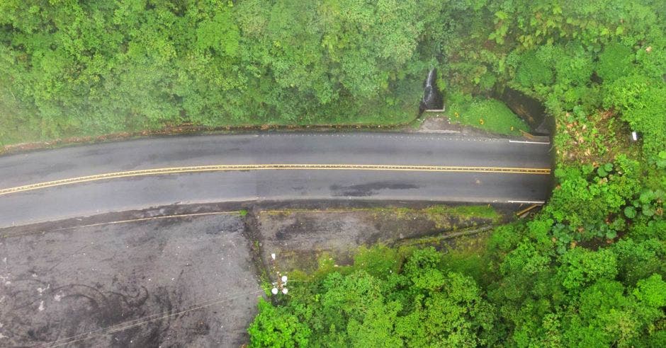 Una carretera rodeada de árboles verdes y frondosos