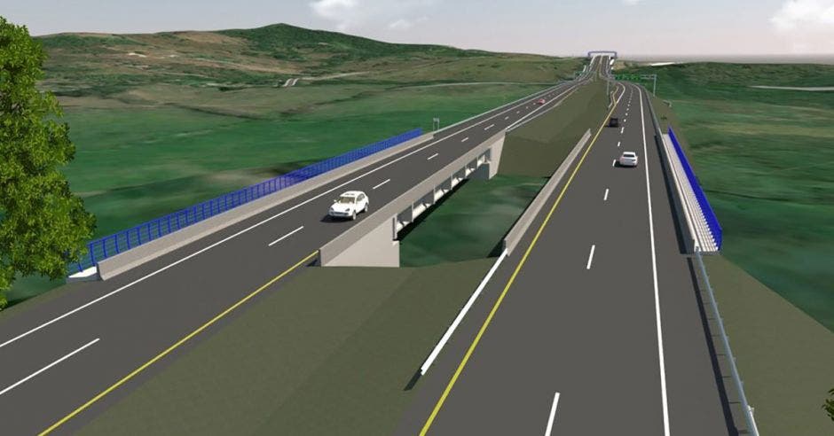 Render de carretera ampliada a cuatro carriles