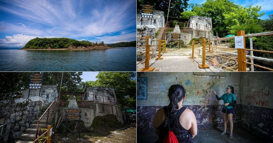 una serie de imágenes de la isla san lucas y sus alrededores